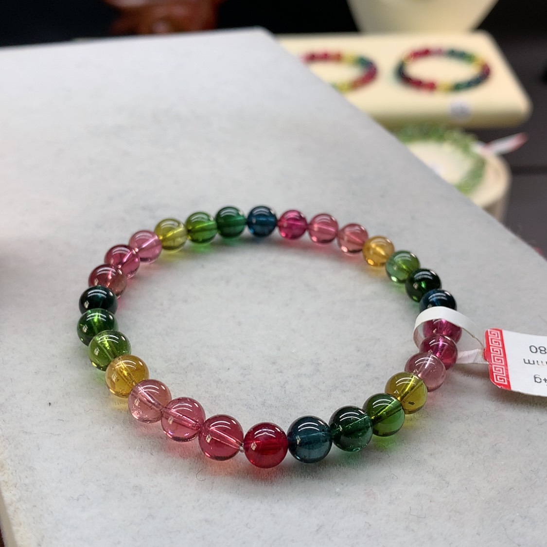 【闪购商品】未镶嵌手链碧玺艳丽色标单圈6.3