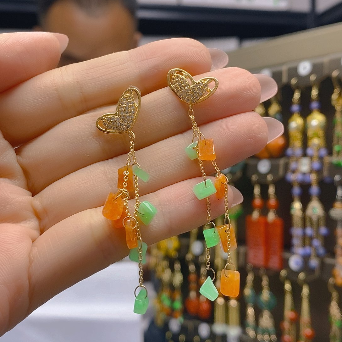 翡翠合金耳饰翡翠