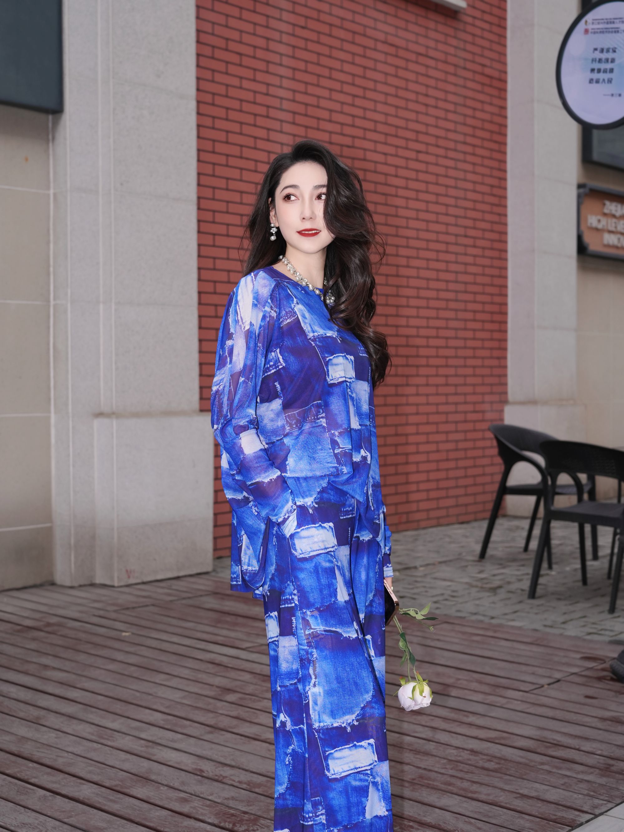 HZHJ原创设计师款蓝格套装裤显瘦高级凉鞋洋气奢1596休闲时尚女款