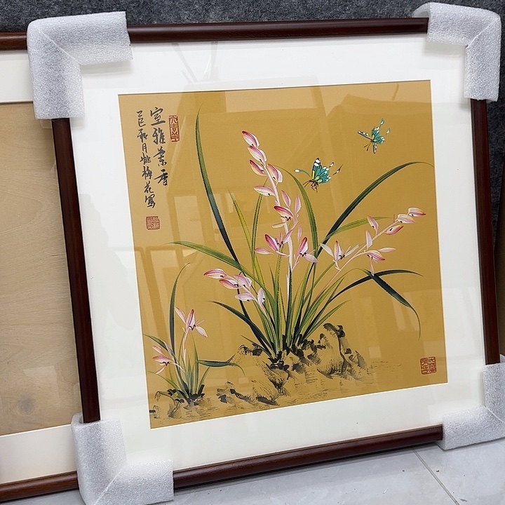 国画国画立体兰花