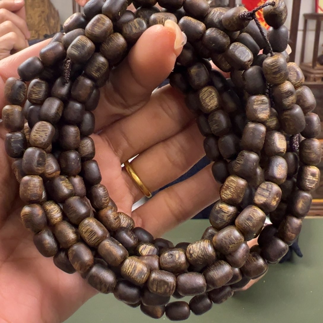 沉香手串海南流油王留疤卡7/22g多圈多样性发一