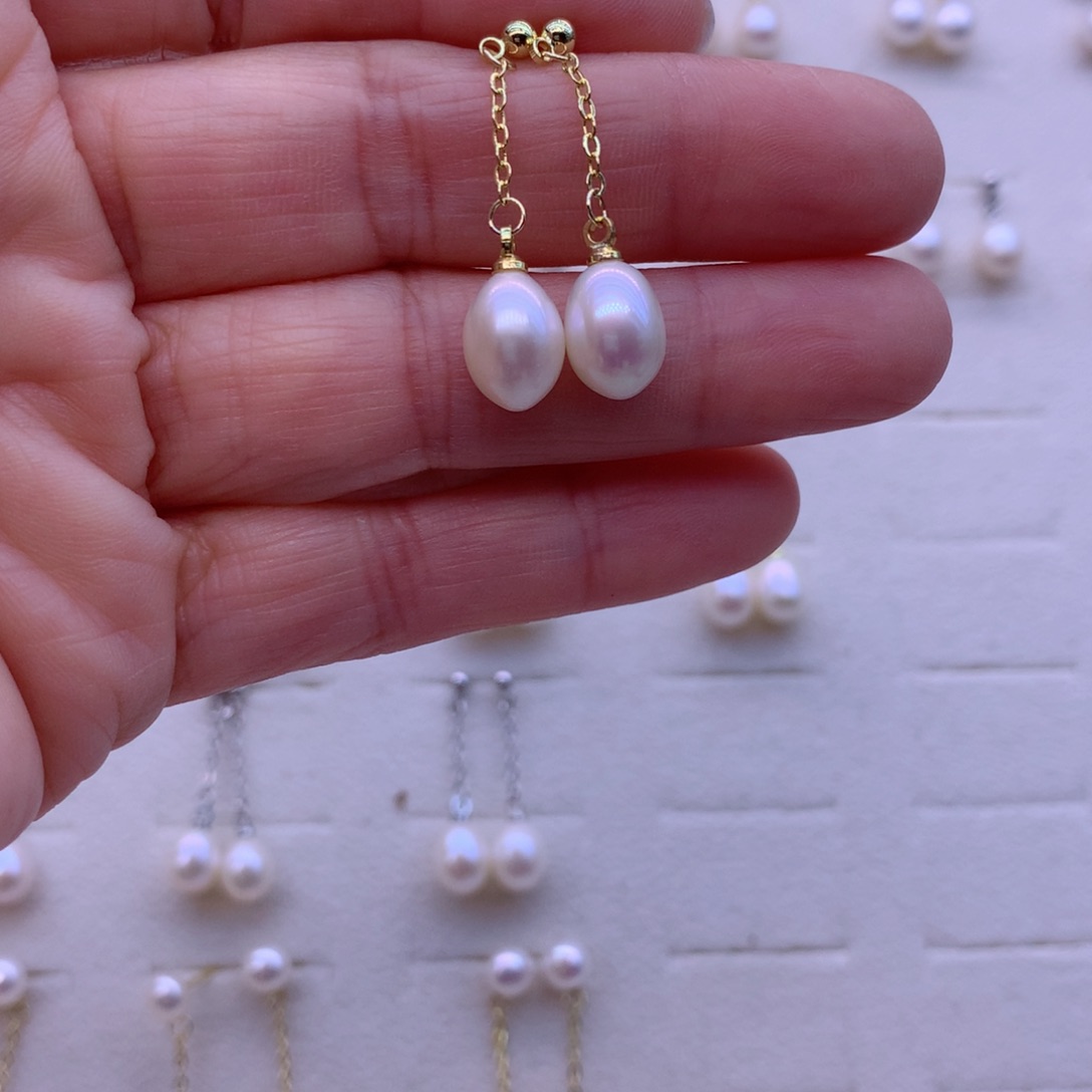 淡水珍珠耳饰合金