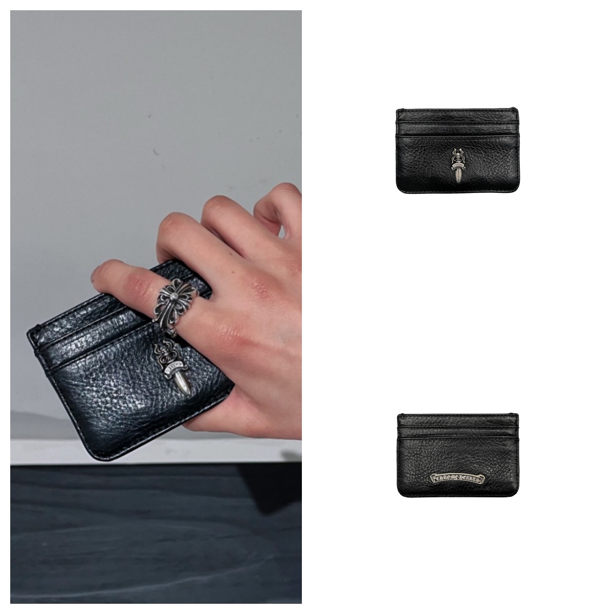 Chrome Hearts 克罗心 925银宝剑卷轴卡包 卡夹 黑色