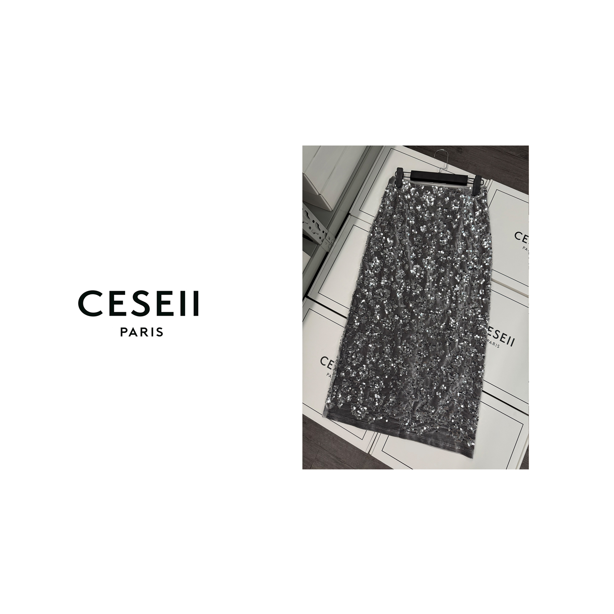 【25XJ259】2025春夏新款顶版重工刺绣钉珠长款弹力半裙