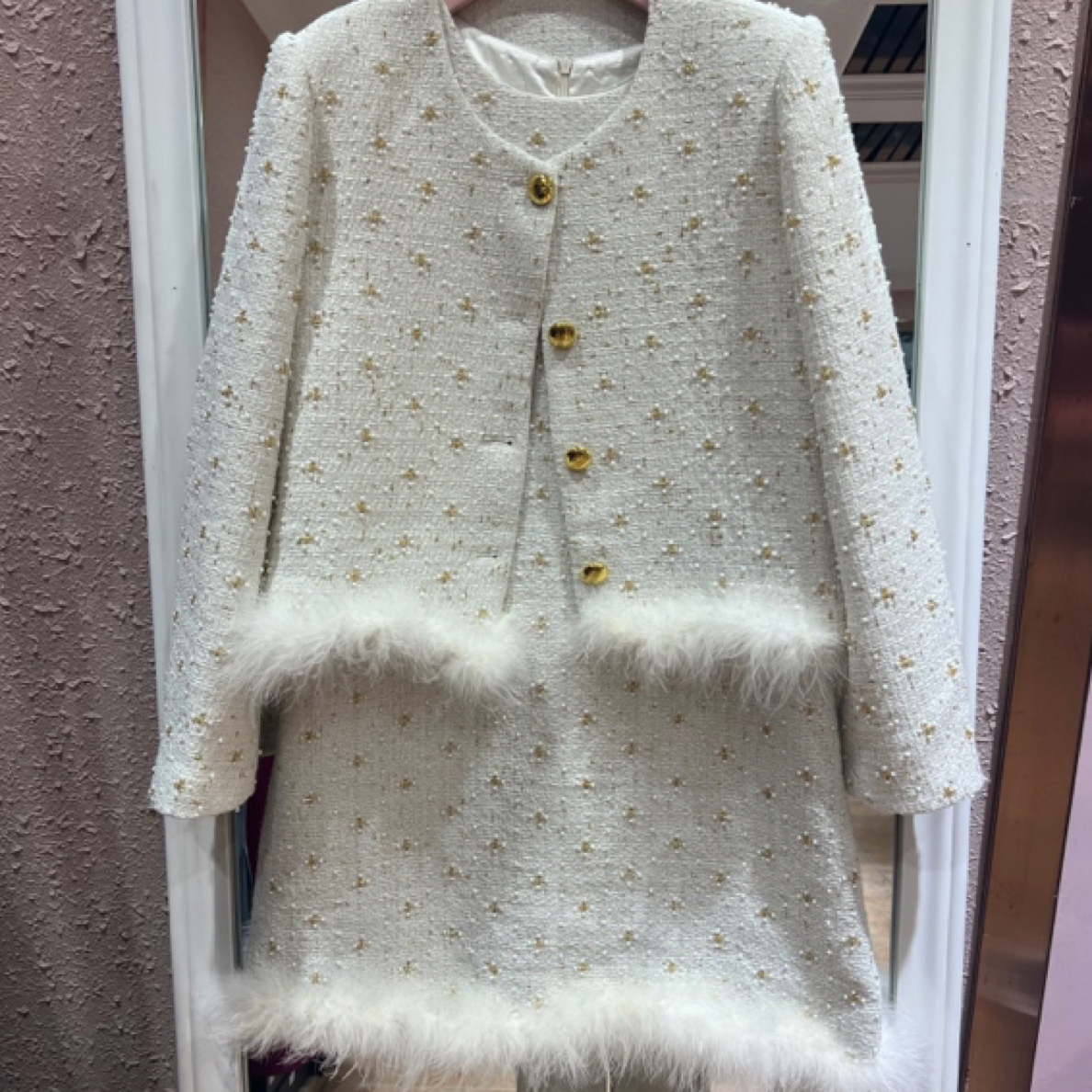 高端马甲裙外套套装重工