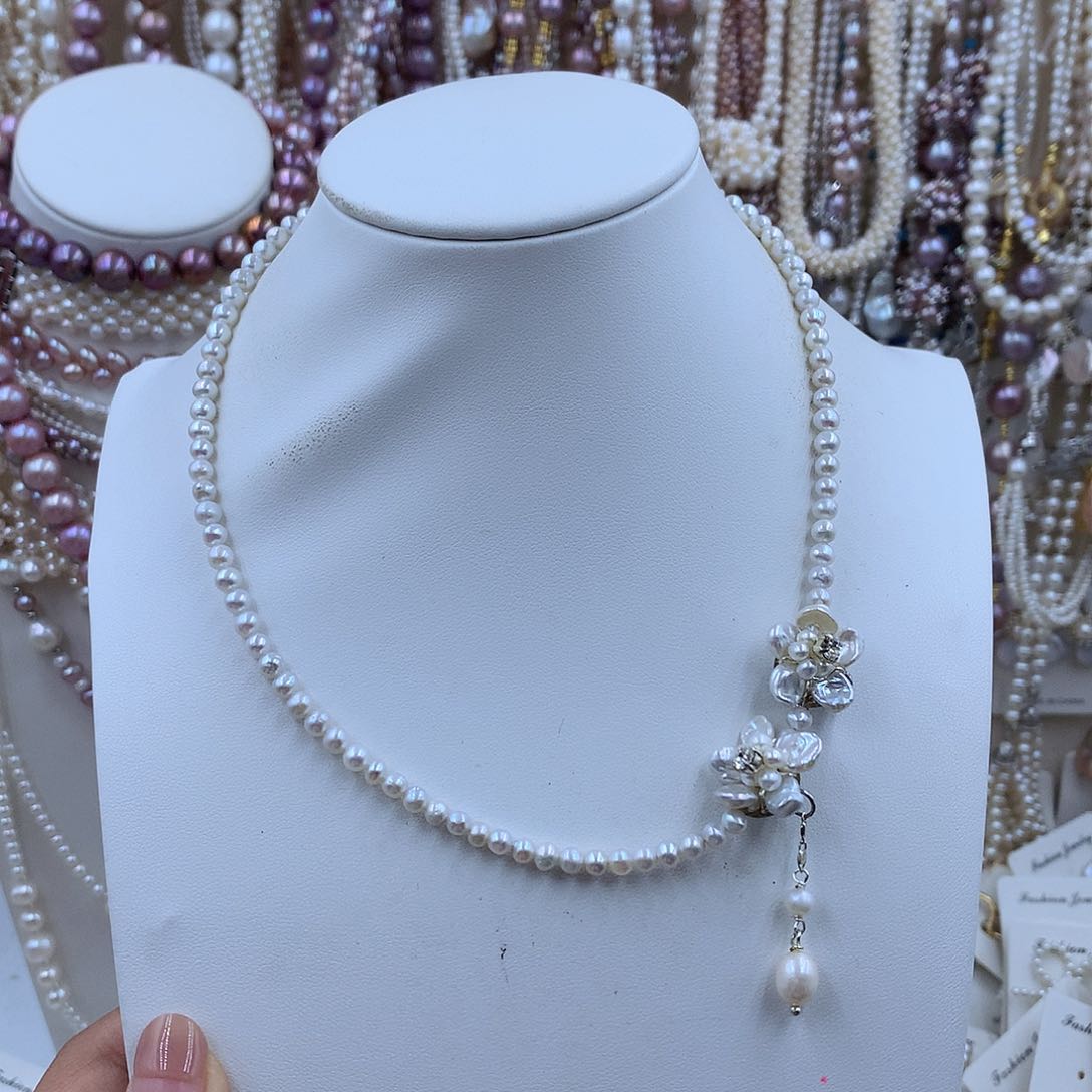 项链18K金镶嵌淡水珍珠