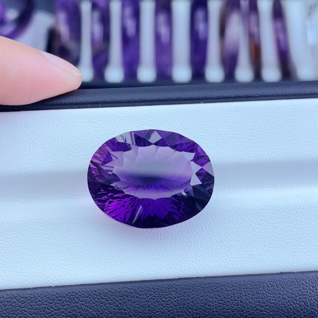 水晶工厂精品定制紫水晶裸石未镶嵌