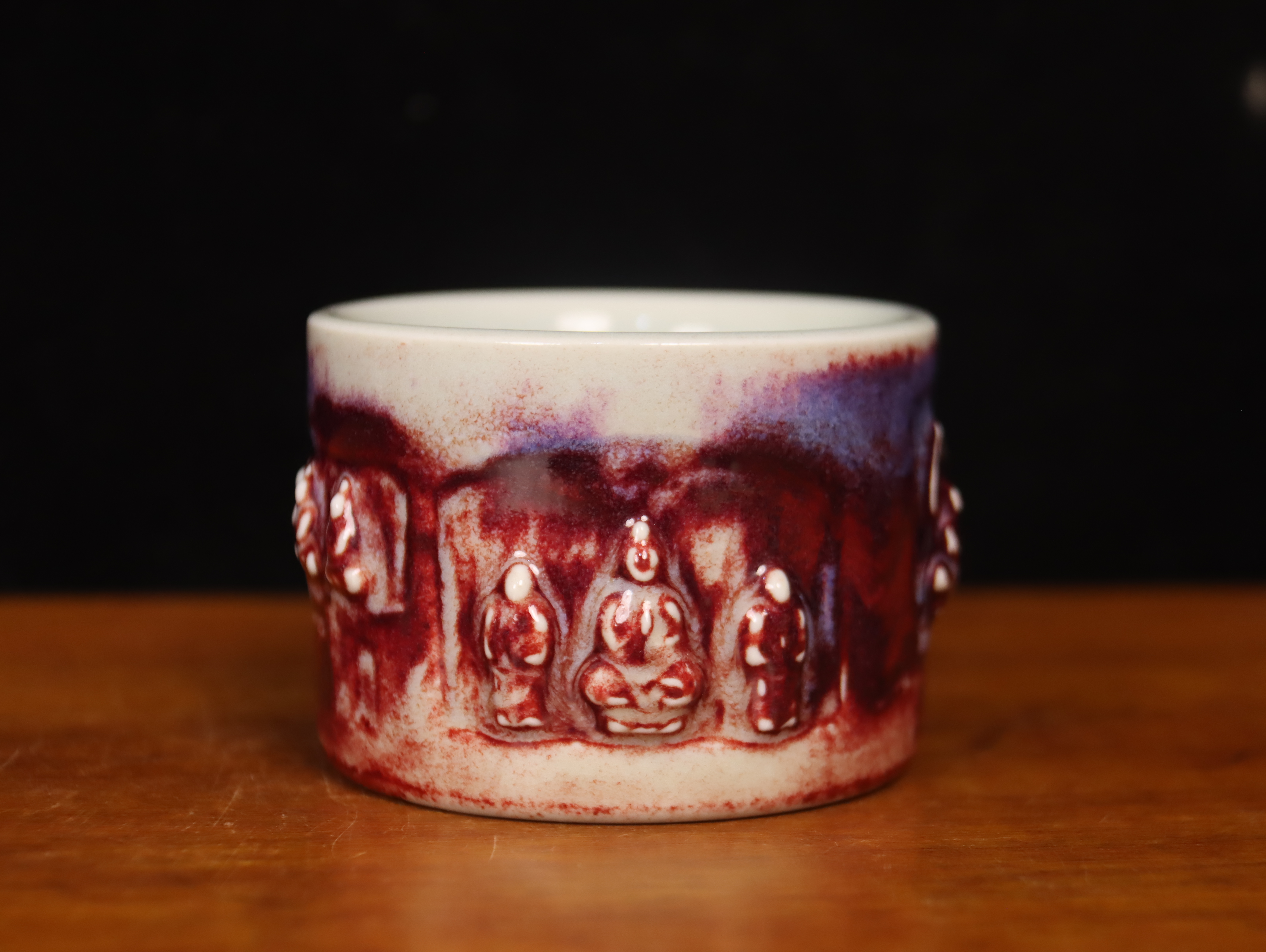 神垕钧瓷张兵手拉胚佛窟杯钧窑茶具茶道主人杯茶杯茶碗窑变煤烧釉