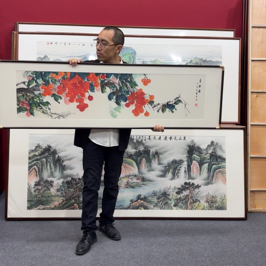 国画带框绘画160/45尺寸