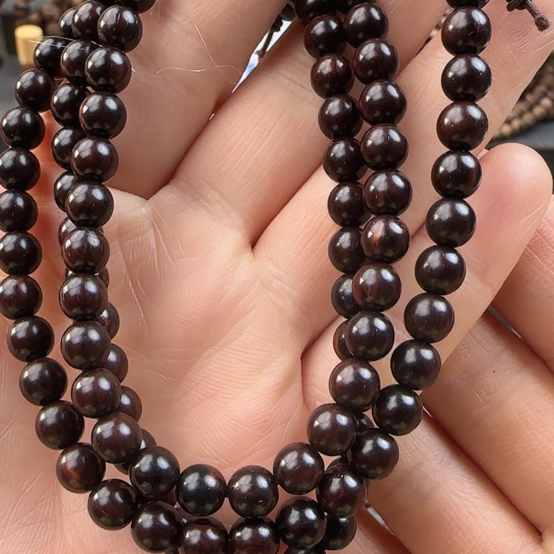 降真香手串/手链0.6×108海南红降黑骨料