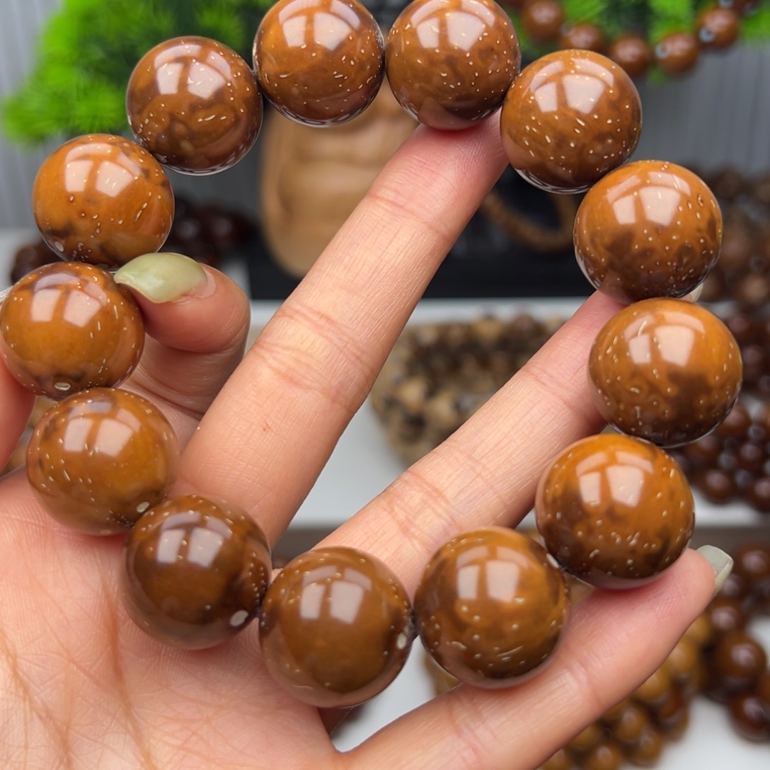 紫金鼠手串卡18.8半实心光珠 福利款