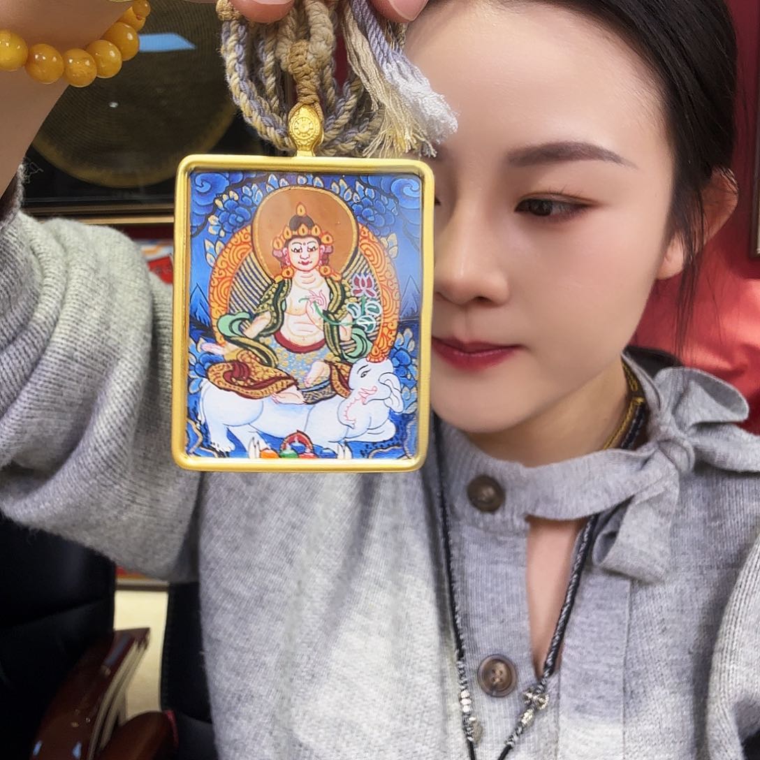 装裱画普贤一个带壳子