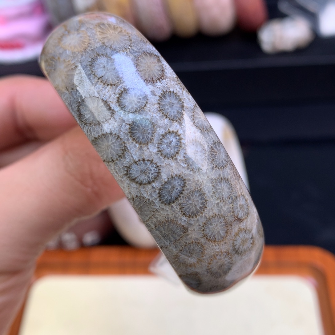 硅化珊瑚（珊瑚玉）未镶嵌颈饰13号奥利奥57圈