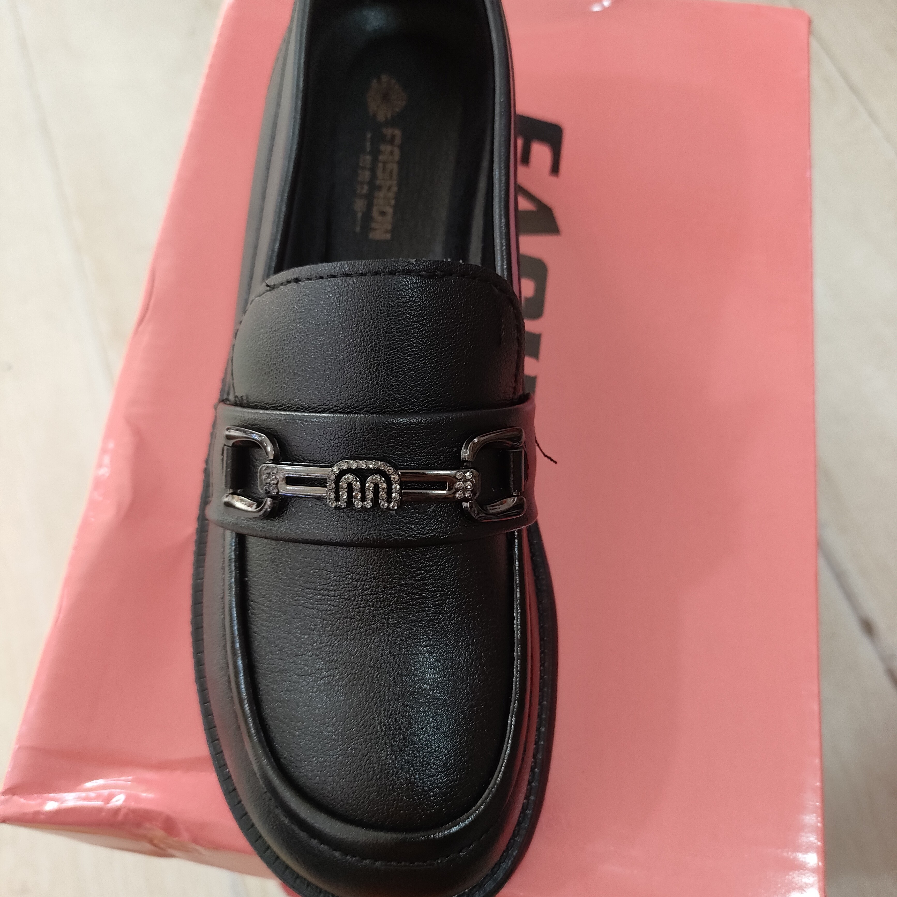 乐福鞋低跟耐磨圆头四季通用青年深口青少年套筒黑色真皮软底时尚