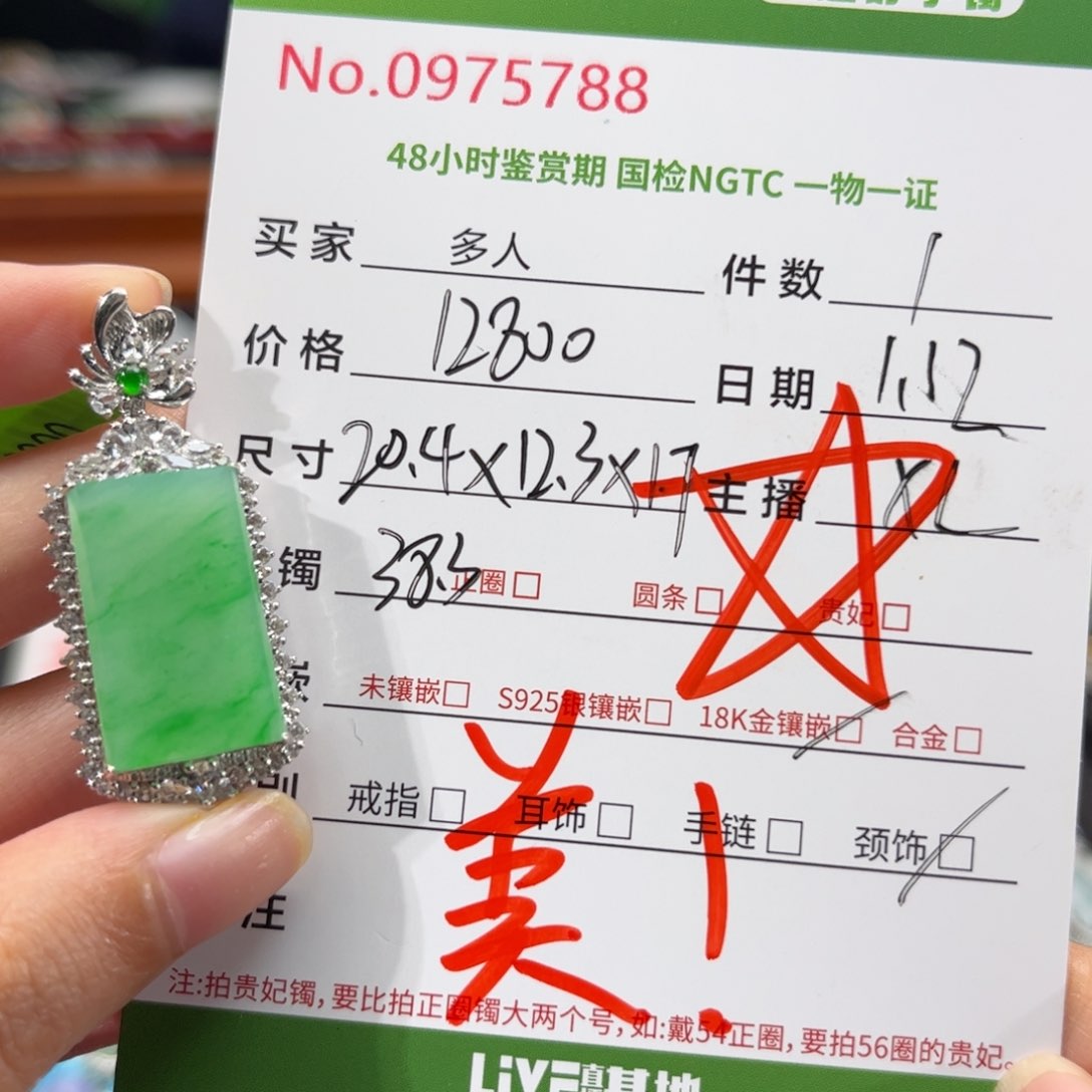 【闪购商品】翡翠颈饰18K金镶嵌多人