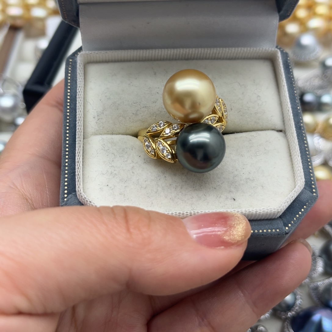 银S925镶嵌海水珍珠戒指