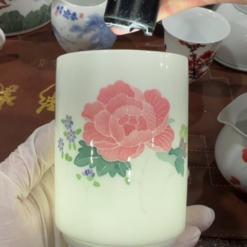 醴陵高温瓷釉下手绘220毫升