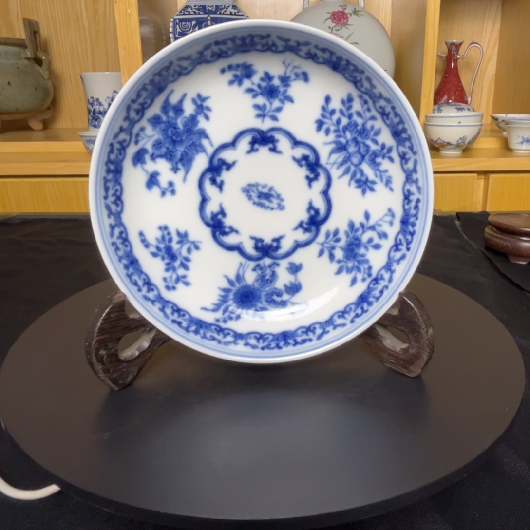 其他陶青花盘子发色漂亮