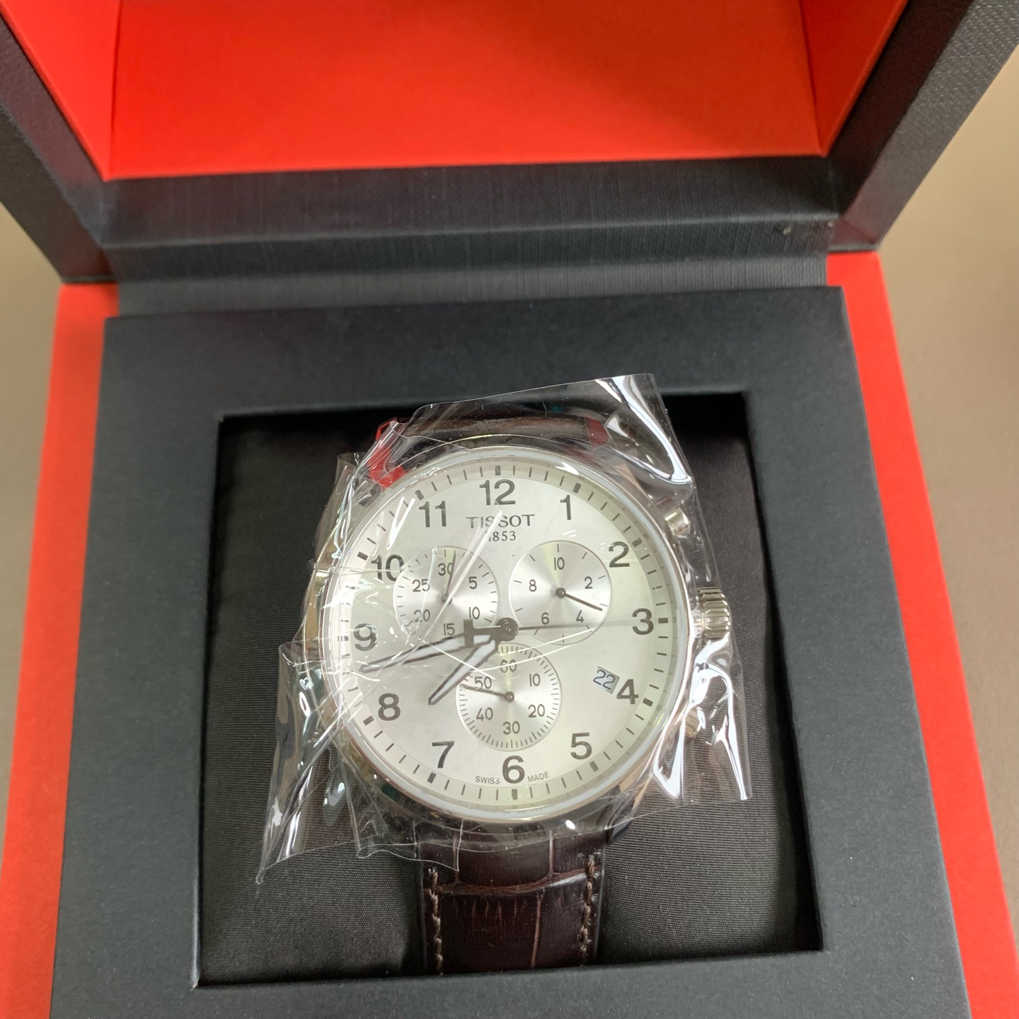 95新 Marc Jacobs/莫杰  天梭银盘棕皮手表 1892 2752  