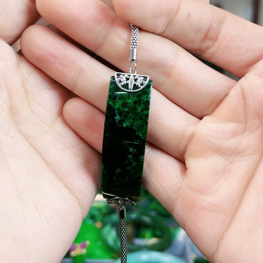 翡翠手链银S925镶嵌手链