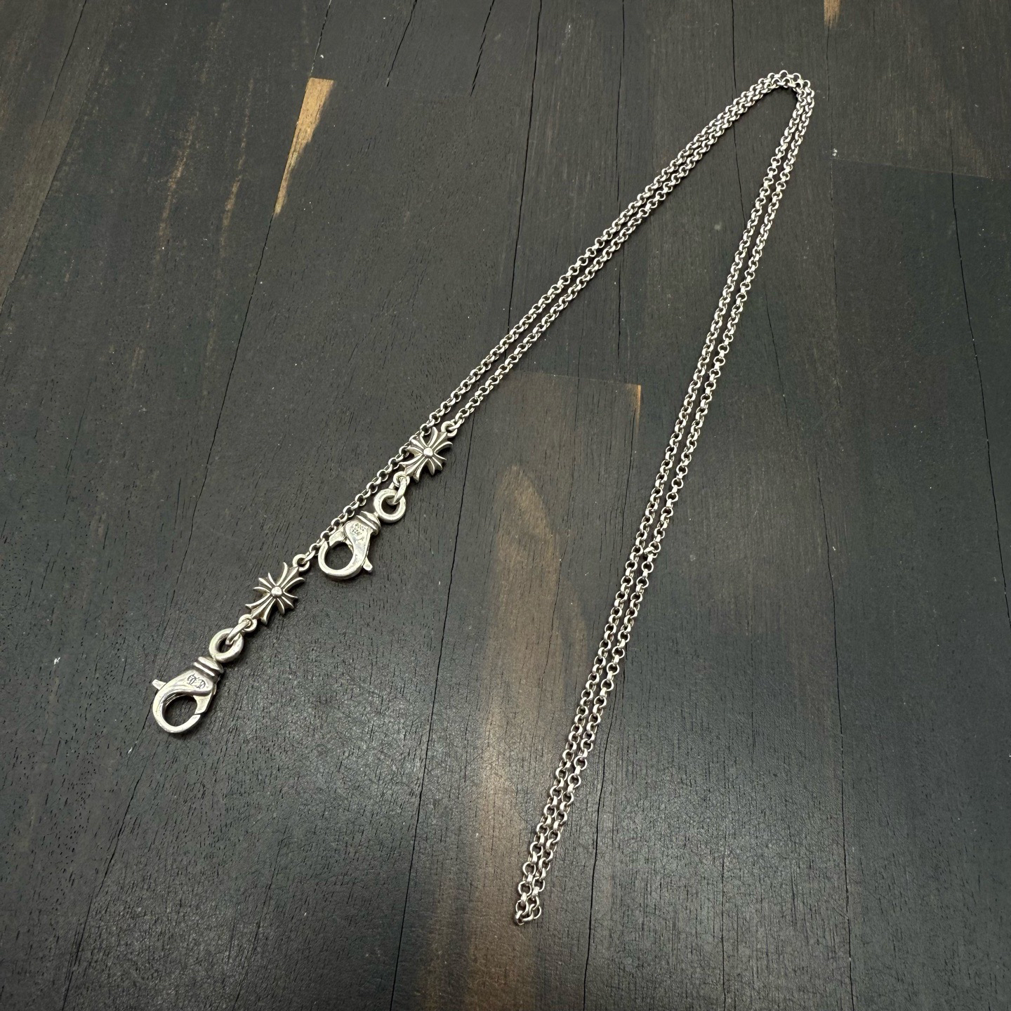 75cm Chrome Hearts 克罗心 双龙虾扣十字花口罩项链眼镜链