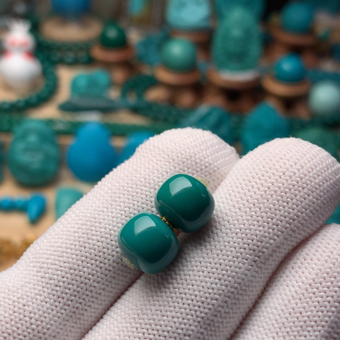 未镶嵌绿松石珠宝奇石9.5m m