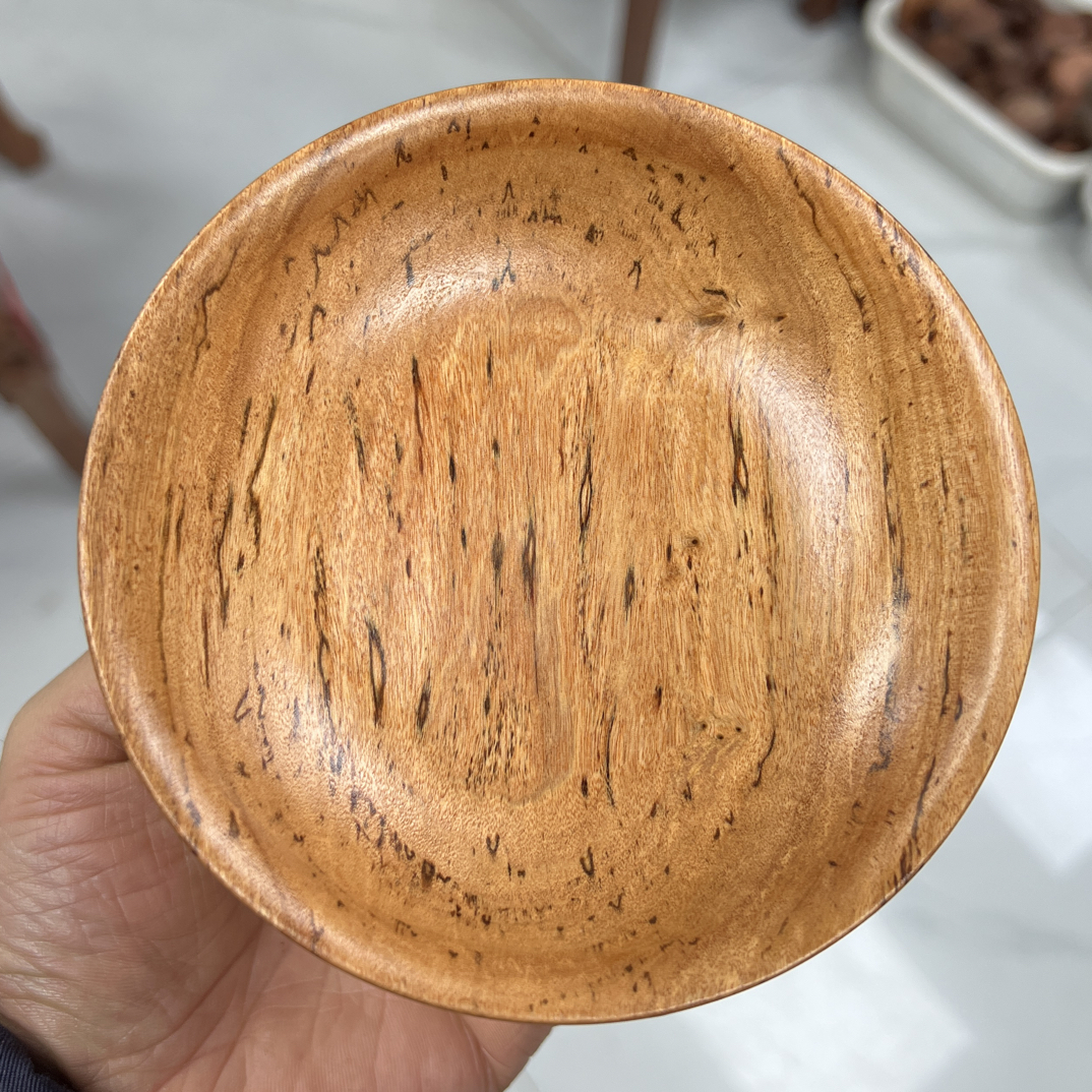 虎斑檀实木整挖原木原色复古餐具碗盘碟012