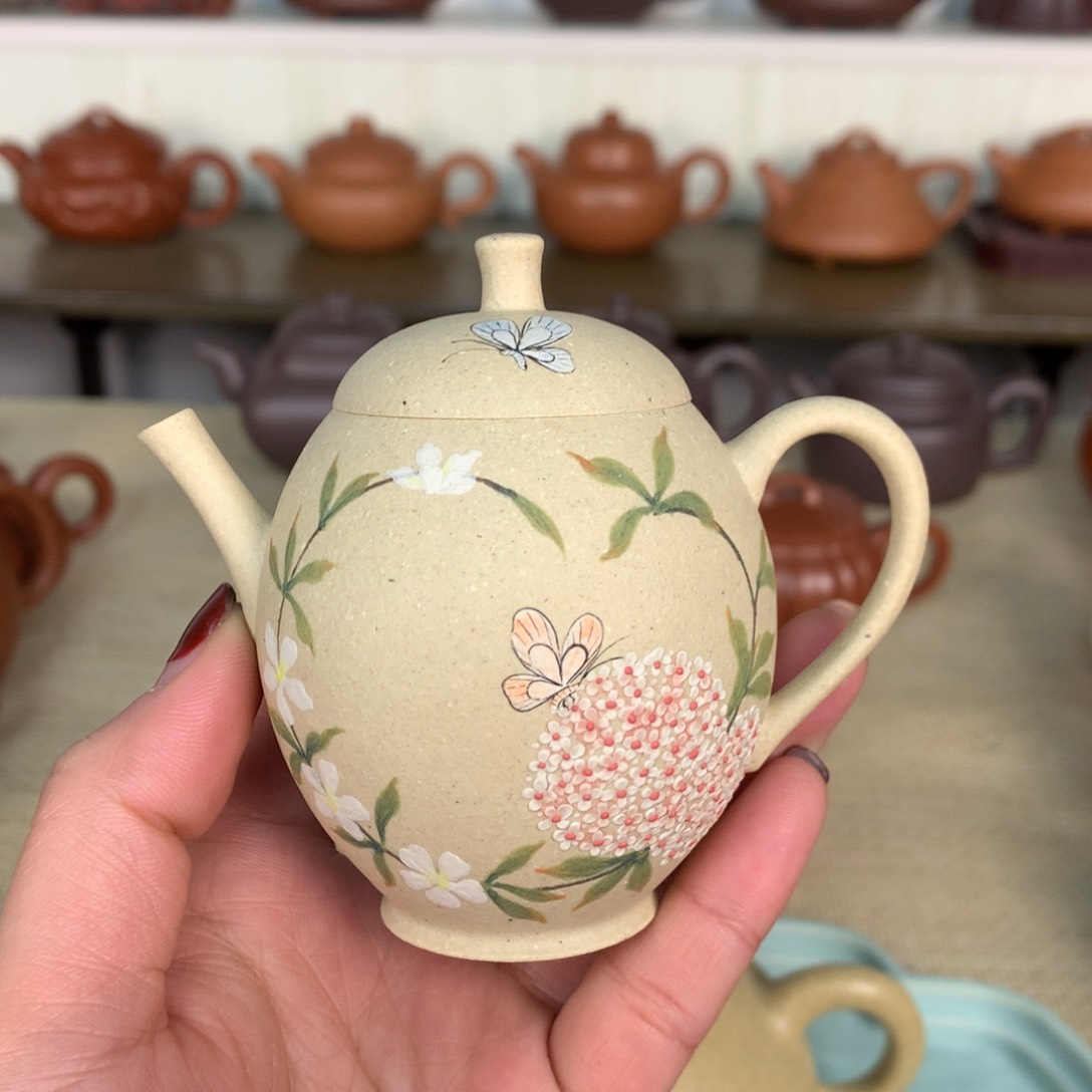紫砂茶壶蝶恋花容量120