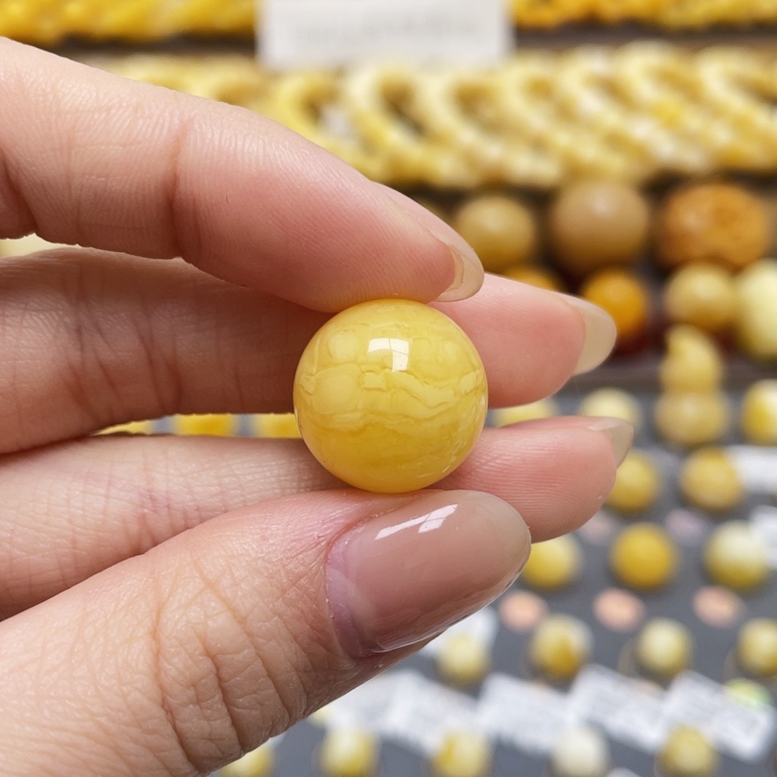 琥珀裸石未镶嵌蜜蜡圆珠16.2mm