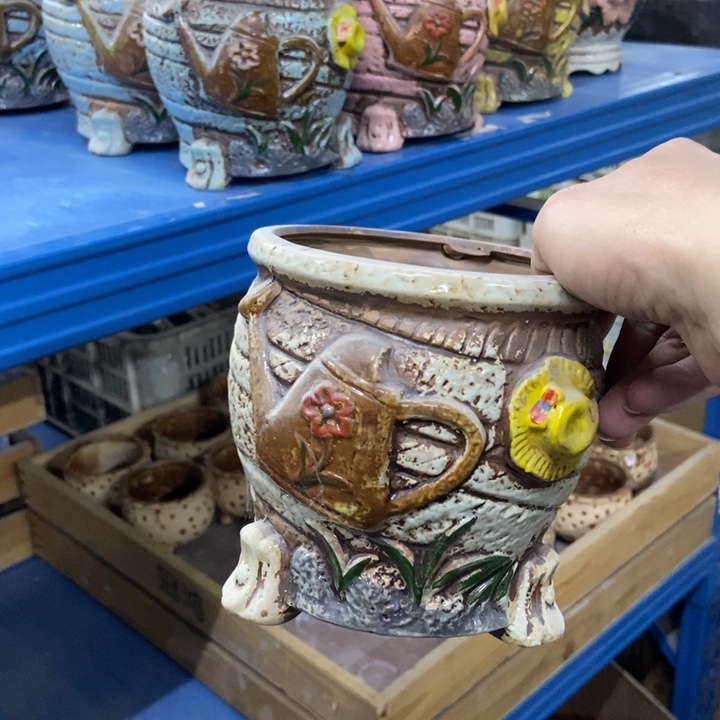 陶瓷花盆单场满9.9发12.5*13白