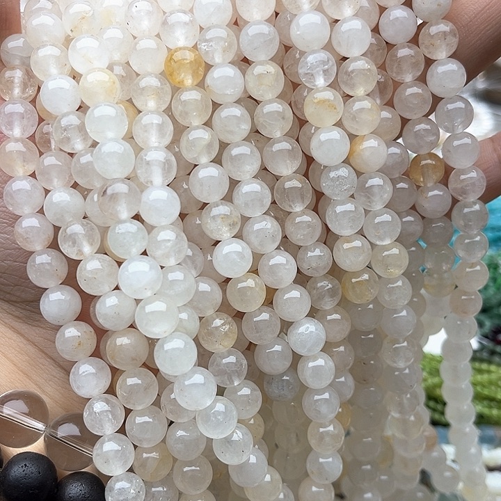 未镶嵌玛瑙/玉髓珠宝半成品2条8mm左右黄胶花