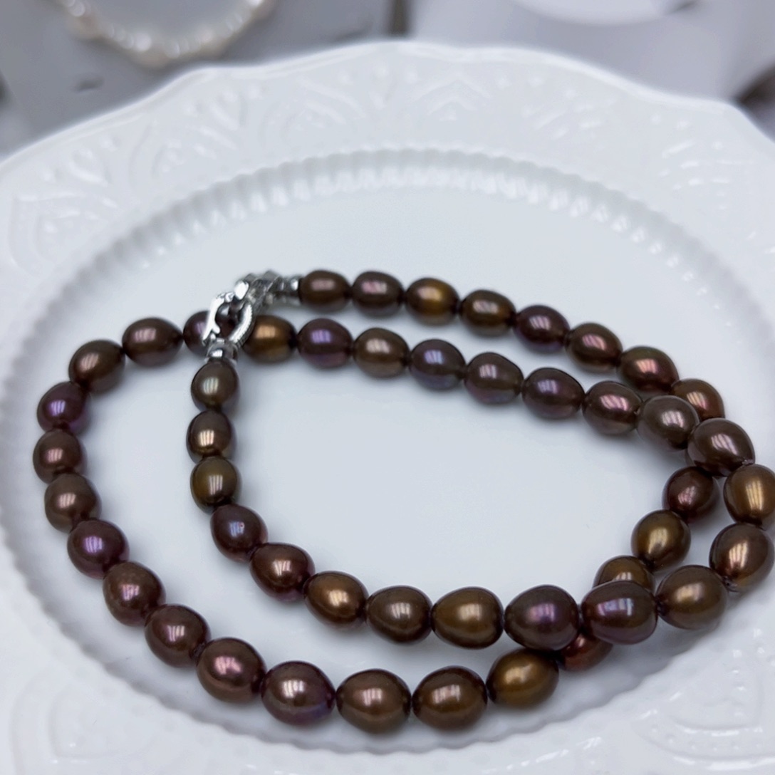 淡水珍珠颈饰银S925镶嵌