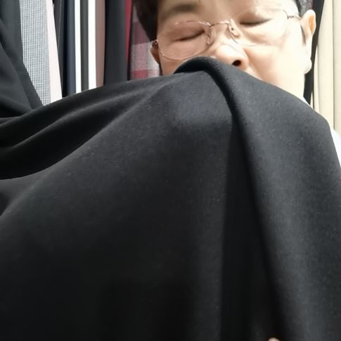 水洗羊绒布料黑色2.2米