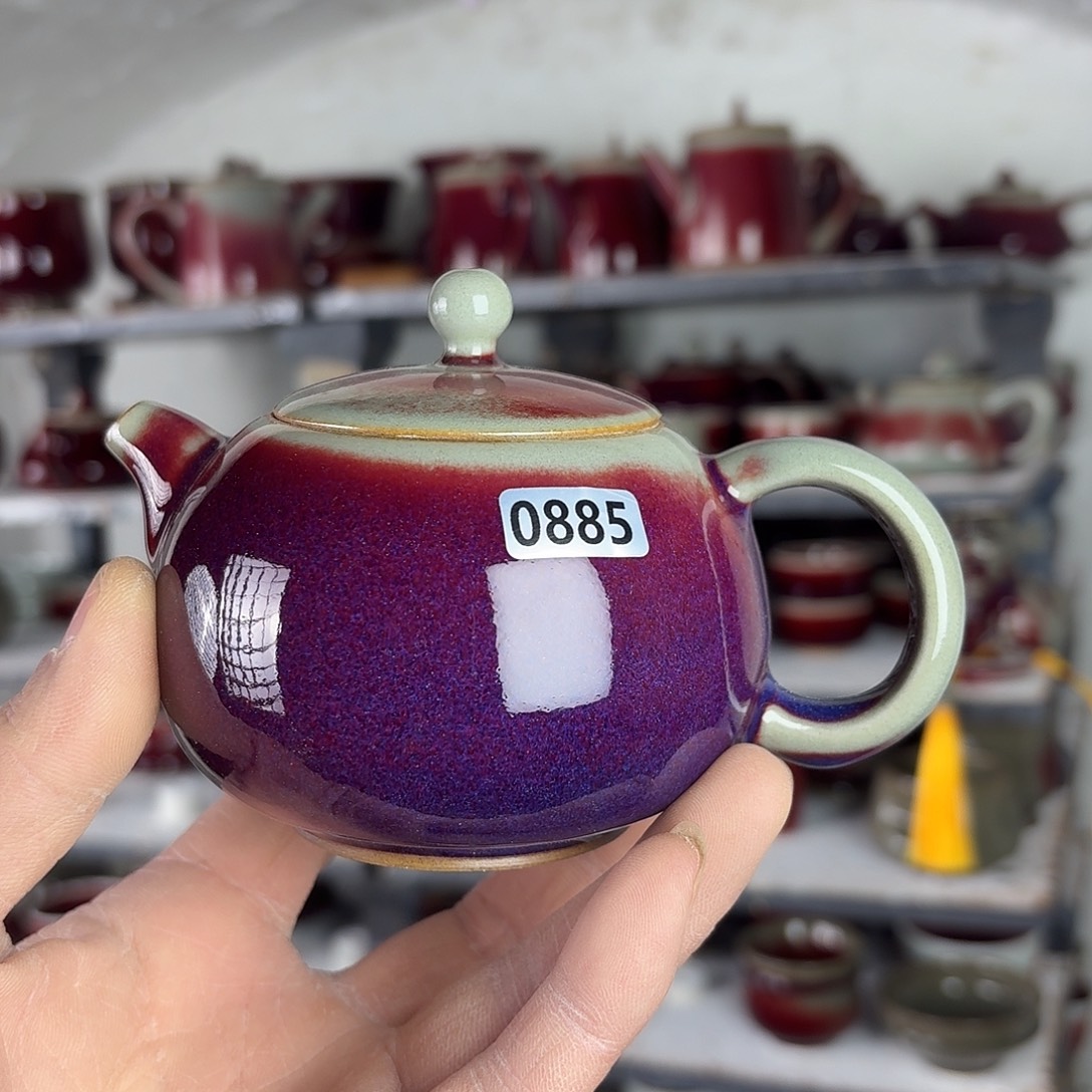八***者0885钧瓷原矿釉茶壶送杯子