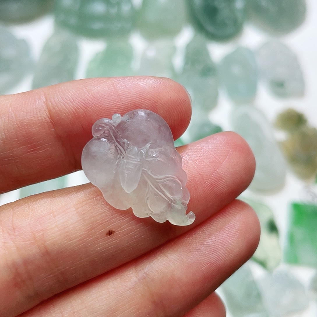 定制翡翠未镶嵌冰叶子