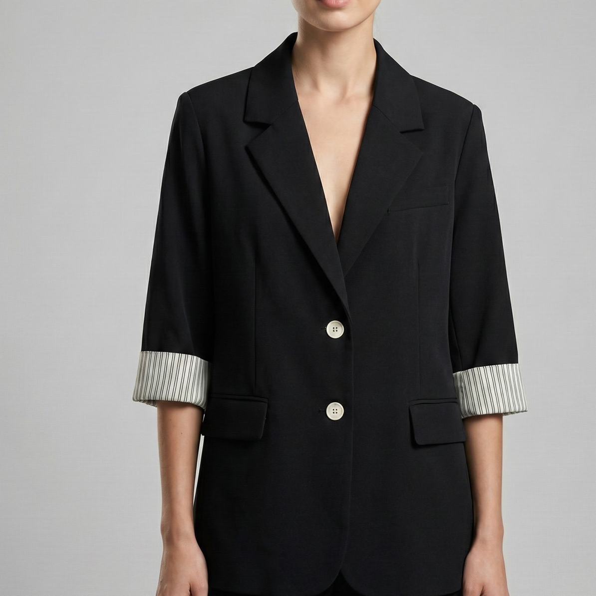 孤品外套-黑色西服上衣外套6602