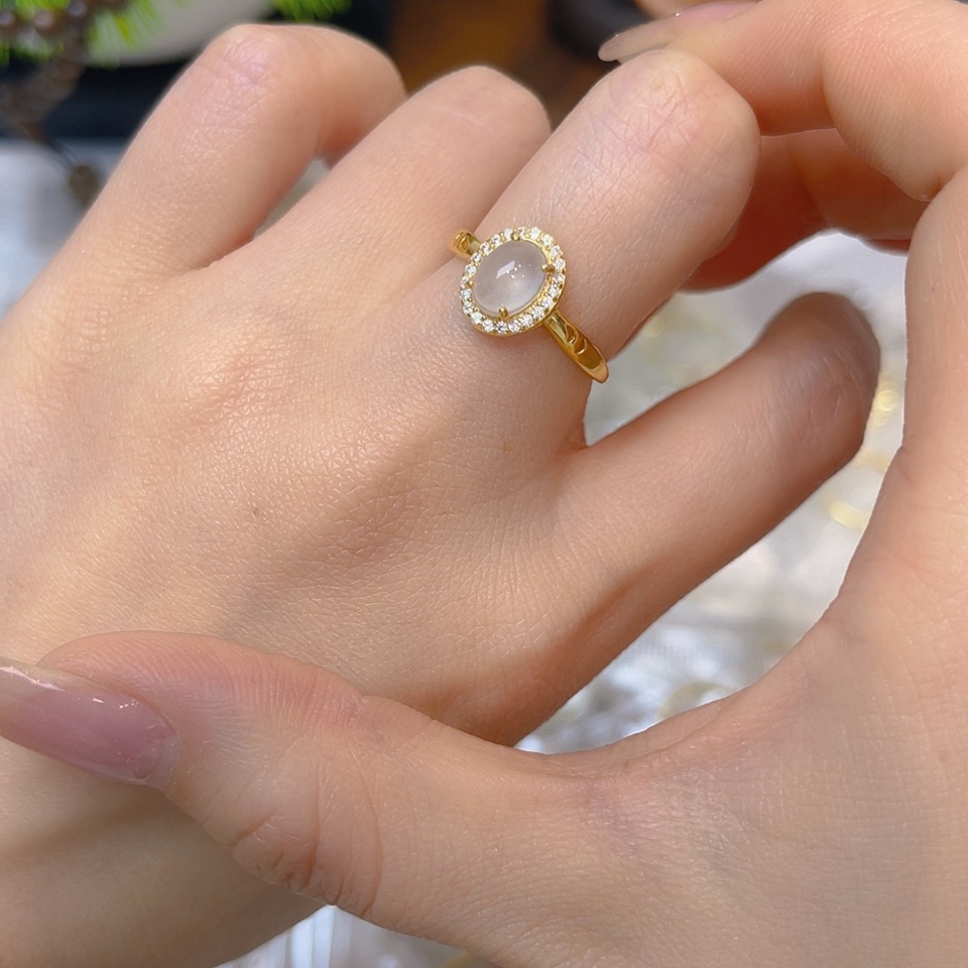 翡翠银S925镶嵌戒指