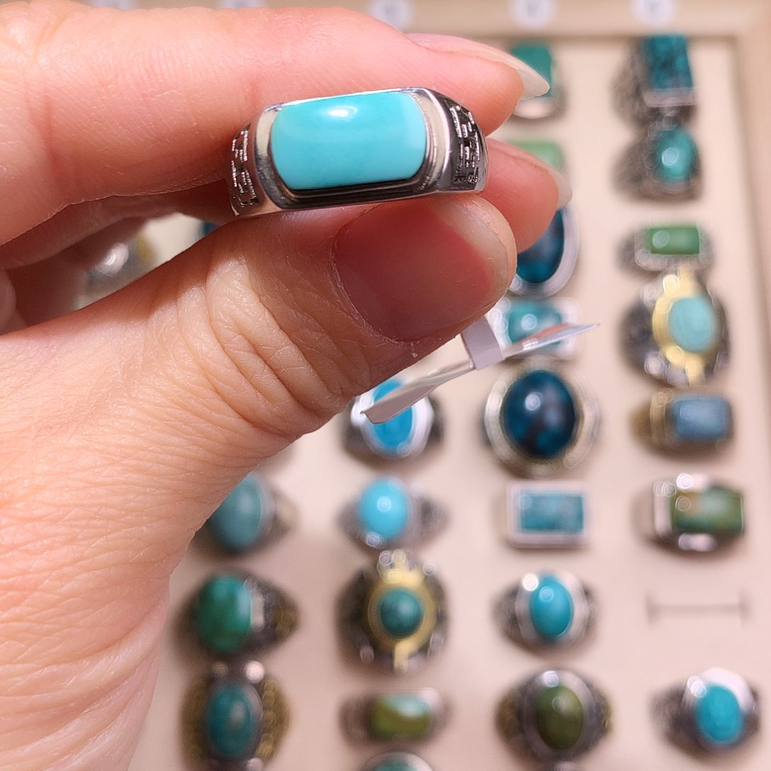 绿松石挂件银S925镶嵌