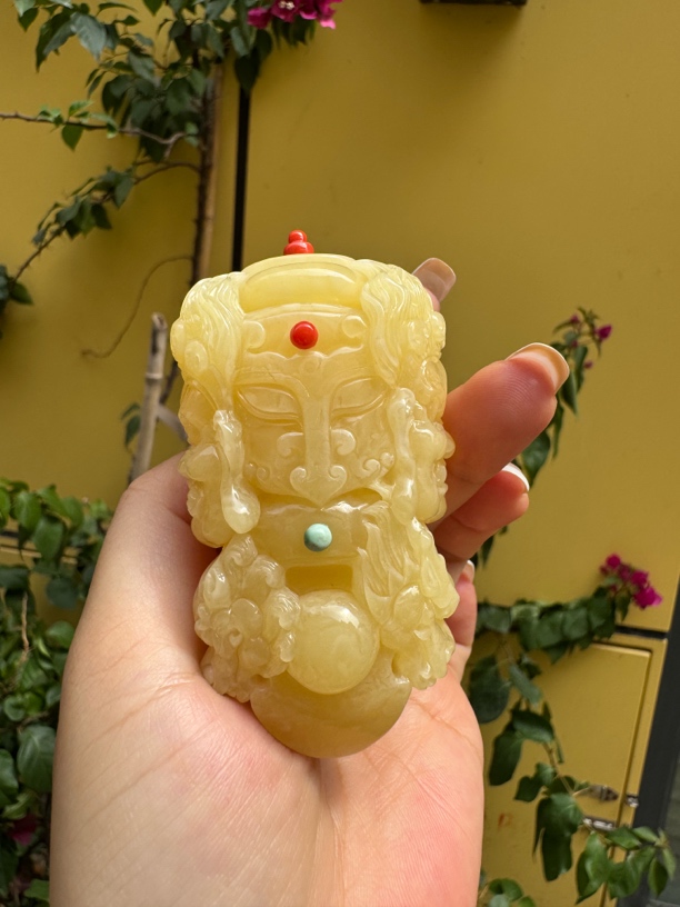 天然蜜蜡大黑天 大金刚杵（镶嵌款）
