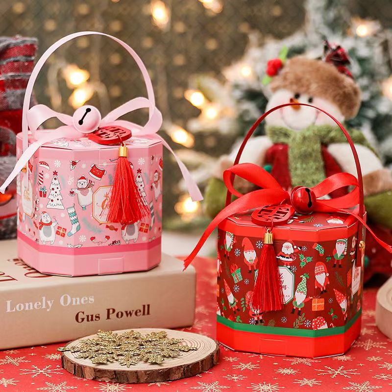 圣诞节平安夜创意手提苹果礼盒糖果礼物包装盒