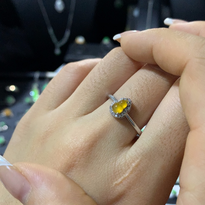 翡翠银S925镶嵌戒指