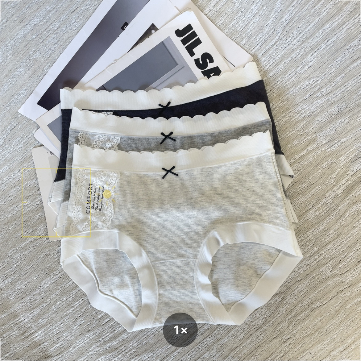 【大姐店】05028磨毛字母女士内裤（3条装）