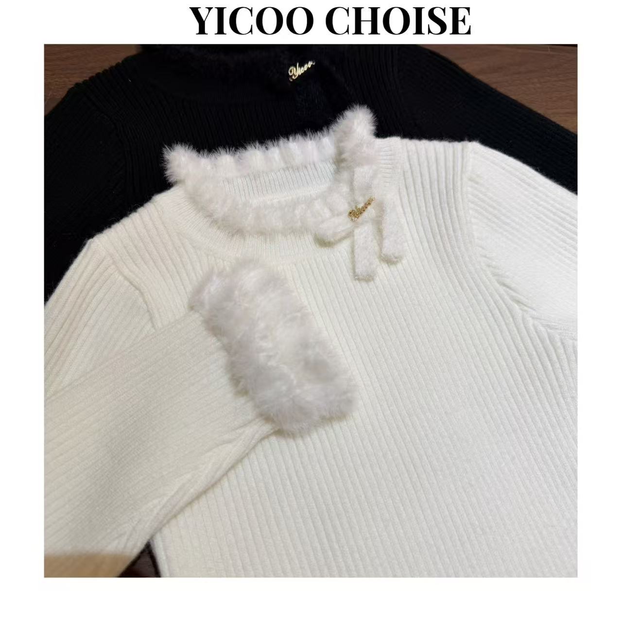 YICOO【钢琴曲】  小众进口超柔抗起球毛衣YC257368儿童时尚洋气