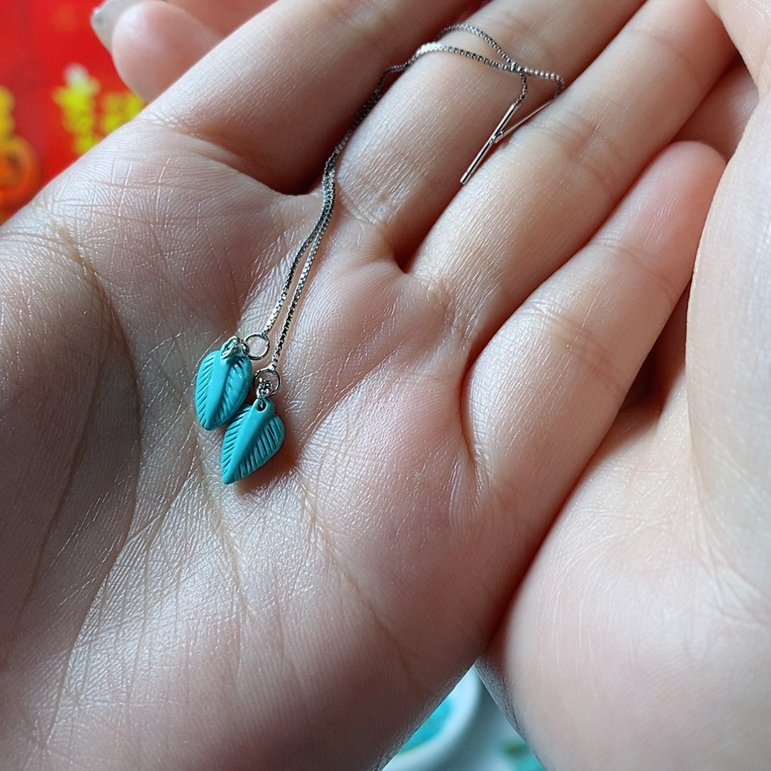 绿松石颈饰银S925镶嵌