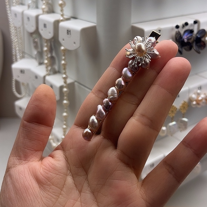 淡水珍珠发夹未镶嵌