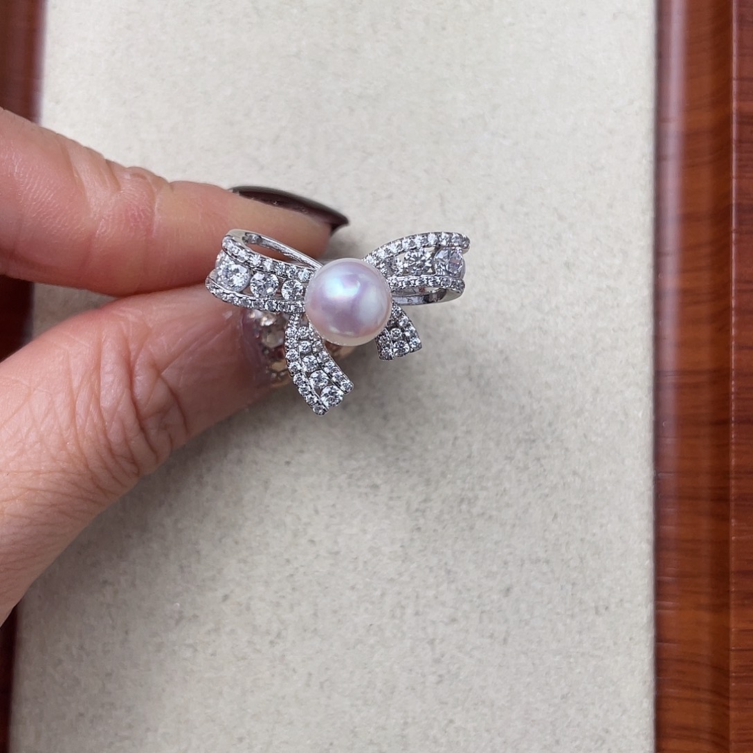 海水珍珠银S925镶嵌戒指