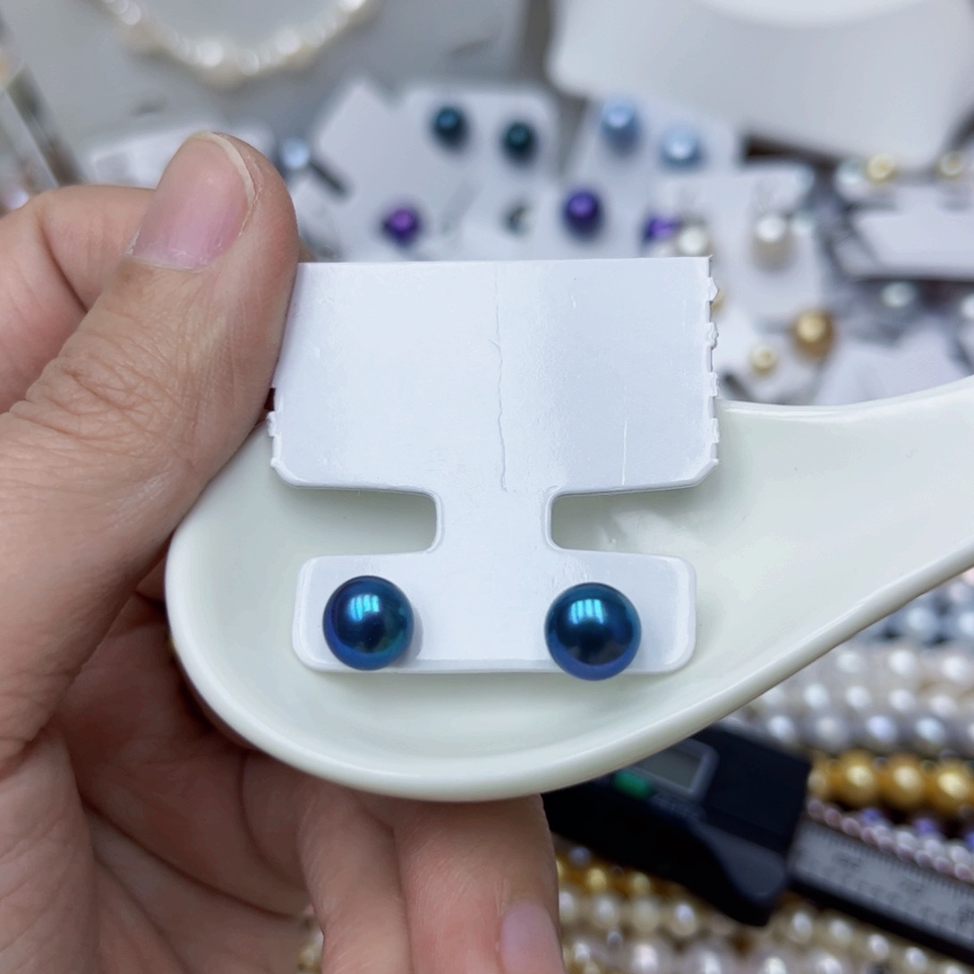 淡水珍珠耳饰银S925镶嵌