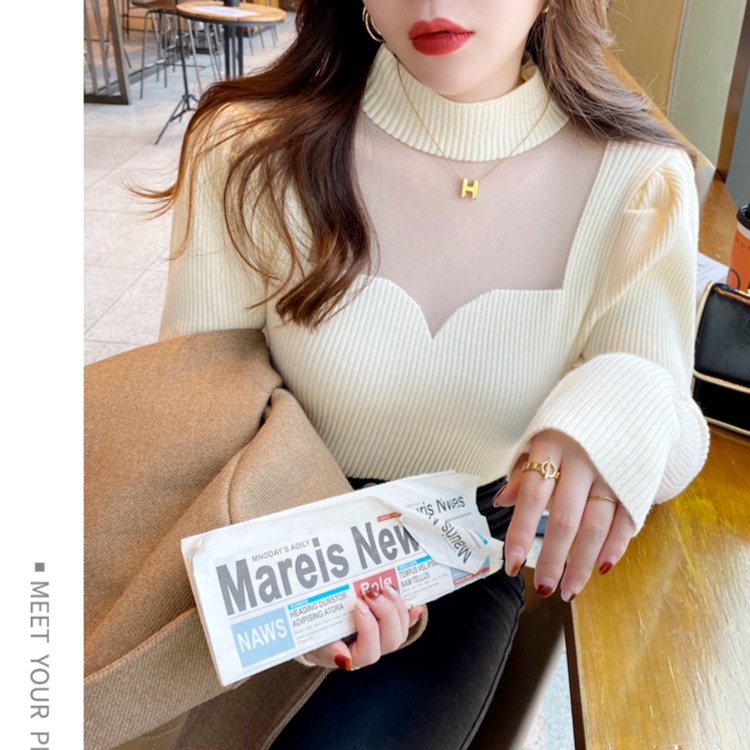 高级感半高领百搭打底毛衣女秋冬新款针织衫内搭修身洋气上衣996