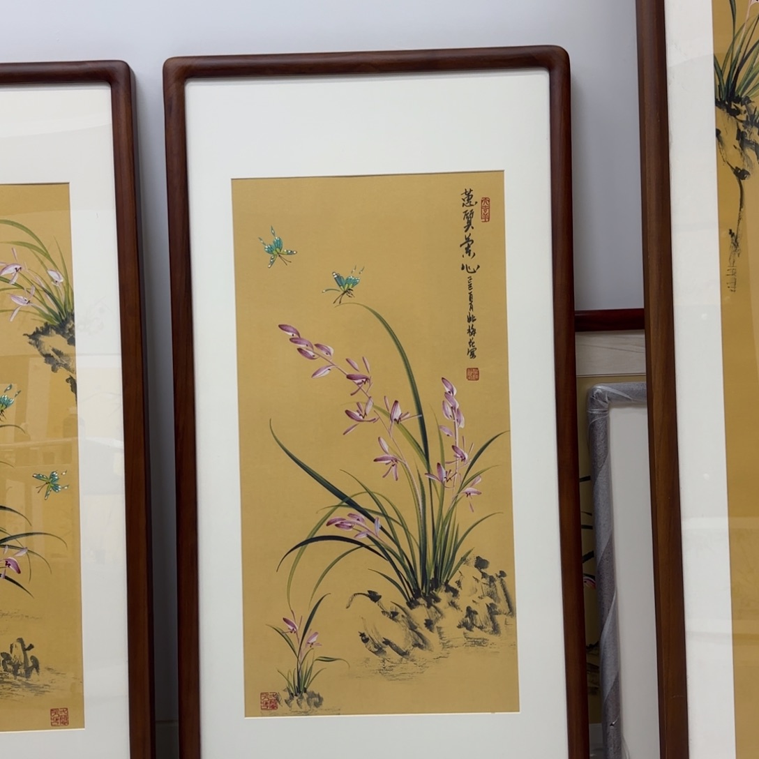 国画国画立体兰花作品