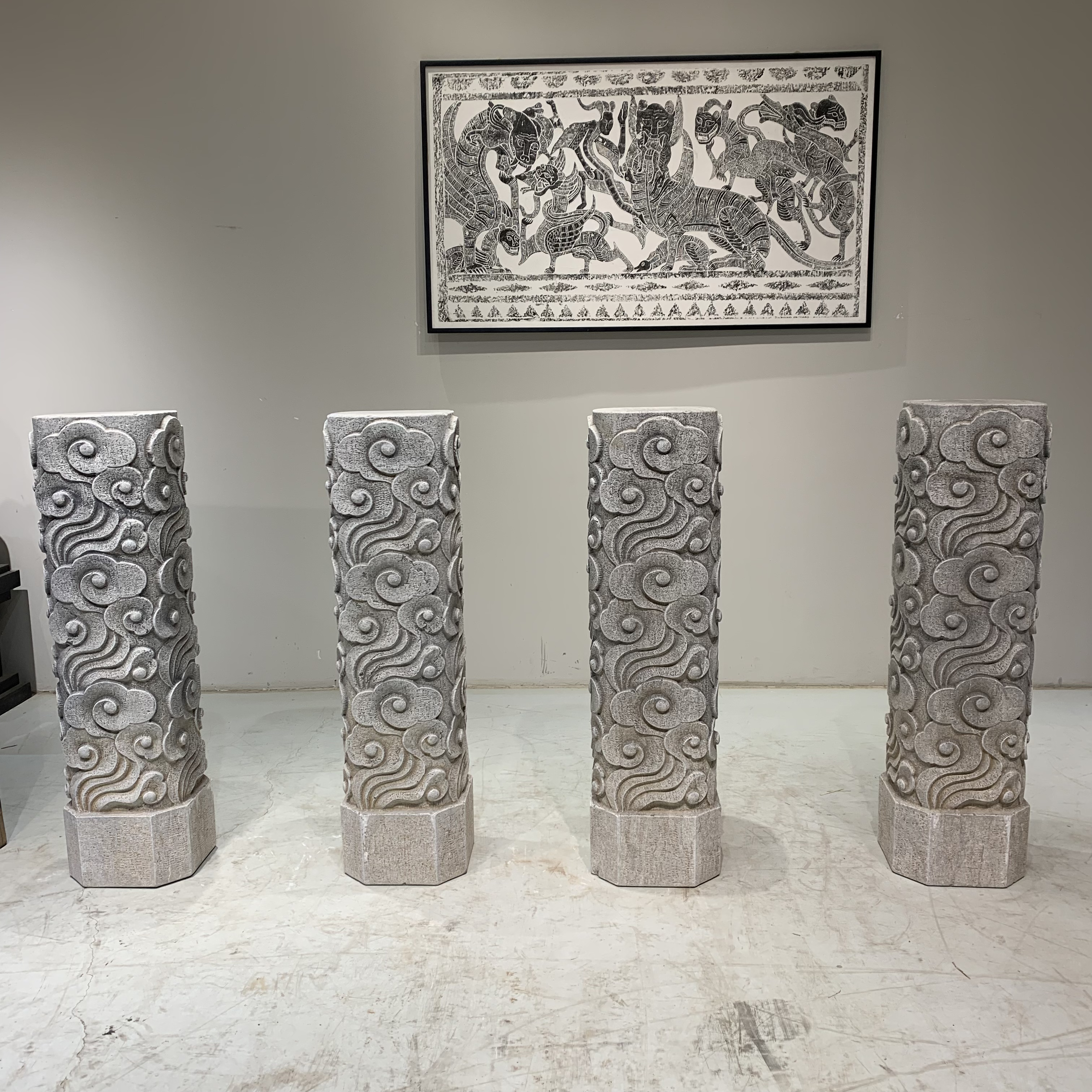 石雕！青石祥云柱，不包邮